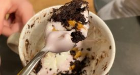microwave smores mug cake, marshmallow mug cake